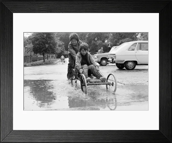 Framed Print : Soap Box Races at Stoneham Boys School, Reading, Berkshire, June 1980 Framed Print : Soap Box Races at Stoneham Boys School, Reading, Berkshire, June 1980