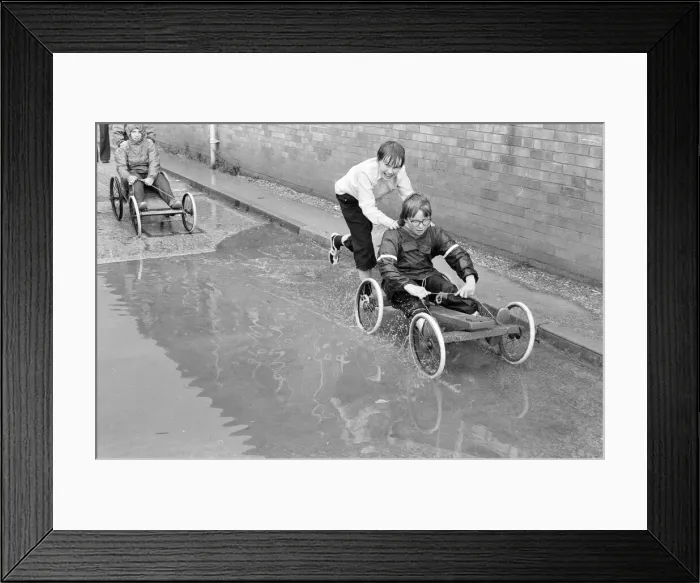 Framed Print : Soap Box Races at Stoneham Boys School, Reading, Berkshire, June 1980 Framed Print : Soap Box Races at Stoneham Boys School, Reading, Berkshire, June 1980