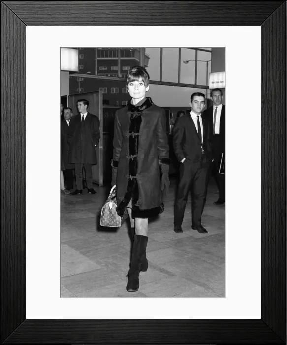 Framed Print : Film star Audrey Hepburn pictured at Heathrow Airport before leaving for her home in Framed Print : Film star Audrey Hepburn pictured at Heathrow Airport before leaving for her home in