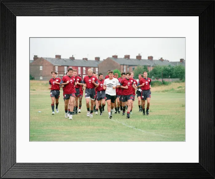 Framed Print : Manchester United in their first day of training. 13th July 1995