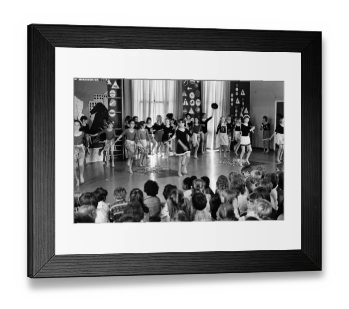 Framed Print : Dance performance by children at Ranikhet Primary School, June 1980 Framed Print : Dance performance by children at Ranikhet Primary School, June 1980