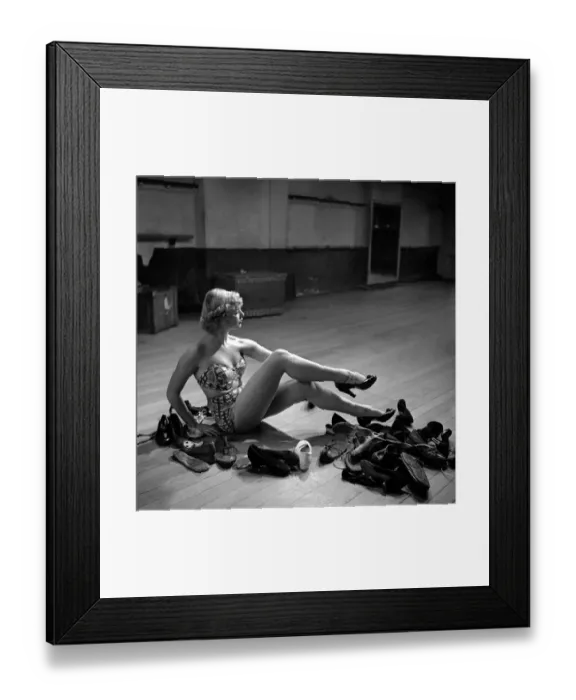 Framed Print : Milk Woman cum Ballerina. Barbara Ferris who by day delivers the milk and the eggs