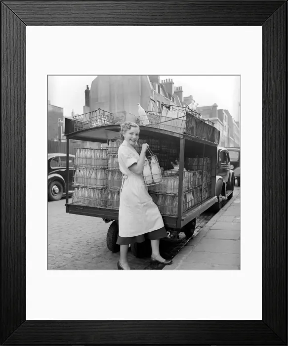Framed Print : Milk Woman cum Ballerina. Barbara Ferris who by day delivers the milk and the eggs