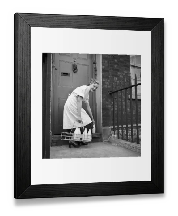 Framed Print : Milk Woman cum Ballerina. Barbara Ferris who by day delivers the milk and the eggs Framed Print : Milk Woman cum Ballerina. Barbara Ferris who by day delivers the milk and the eggs