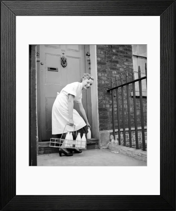 Framed Print : Milk Woman cum Ballerina. Barbara Ferris who by day delivers the milk and the eggs Framed Print : Milk Woman cum Ballerina. Barbara Ferris who by day delivers the milk and the eggs