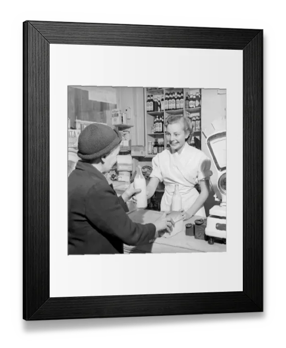 Framed Print : Milk Woman cum Ballerina. Barbara Ferris who by day delivers the milk and the eggs