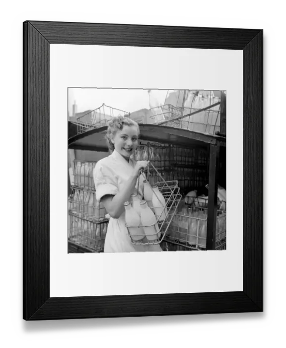 Framed Print : Milk Woman cum Ballerina. Barbara Ferris who by day delivers the milk and the eggs