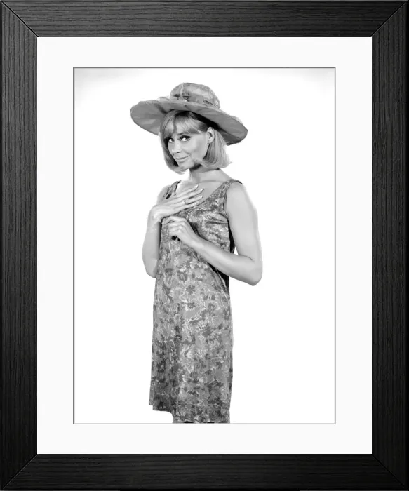 Framed Print : Clothing: Fashion: Hats: Woman wearing umbrella hat. Model: Marilyn Rickard Framed Print : Clothing: Fashion: Hats: Woman wearing umbrella hat. Model: Marilyn Rickard
