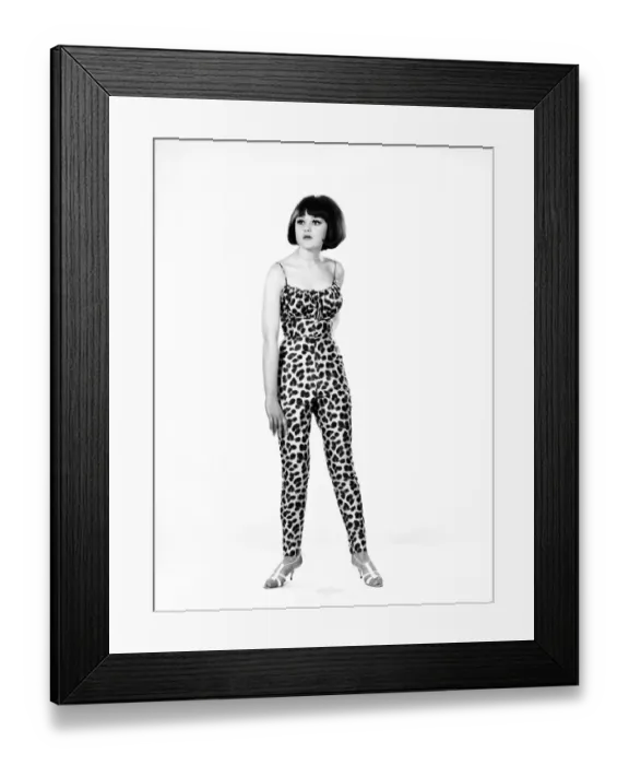 Framed Print : Model, Debbie Attwood, poses in the latest beachwear fashion, Studio Pix, 1963 Framed Print : Model, Debbie Attwood, poses in the latest beachwear fashion, Studio Pix, 1963
