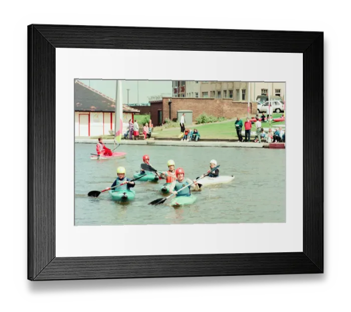 Framed Print : Coatham Boating Lake, Redcar, North Yorkshire, England, 21st July 1993