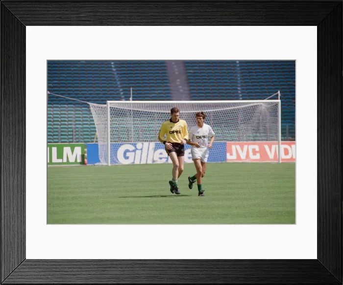 Framed Print : 1990 World Cup Finals in Italy. Republic of Ireland goalkeeper Pat Bonner with Framed Print : 1990 World Cup Finals in Italy. Republic of Ireland goalkeeper Pat Bonner with