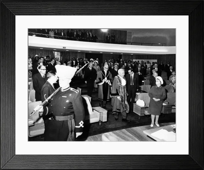 Framed Print : Newcastle Civic Centre, a local government building located in the Haymarket area of