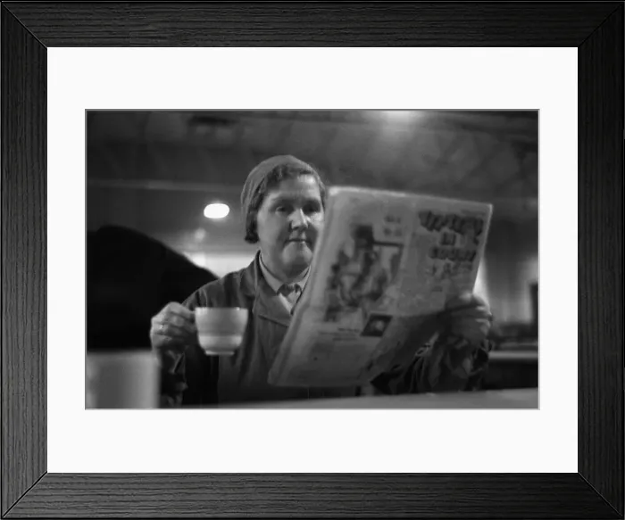 Framed Print : A production line worker at the Ty-phoo Tea factory, Bordesley Street, Digbeth Framed Print : A production line worker at the Ty-phoo Tea factory, Bordesley Street, Digbeth