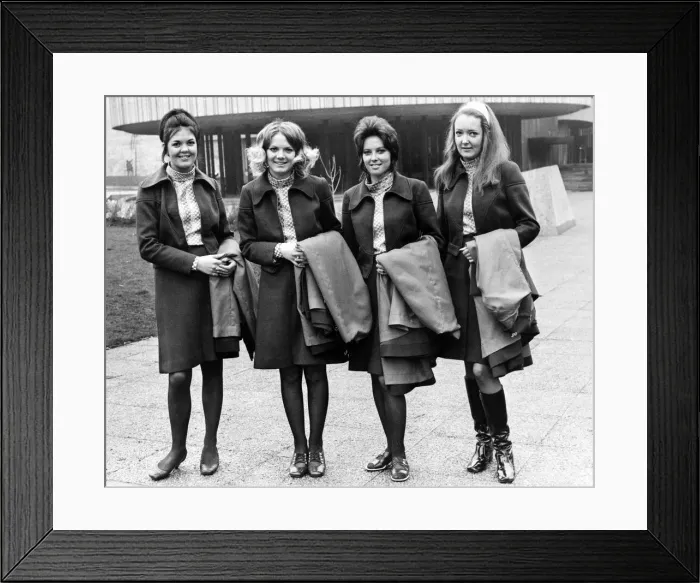Framed Print : New receptionists at Newcastle Civic Centre, a local government building located in Framed Print : New receptionists at Newcastle Civic Centre, a local government building located in