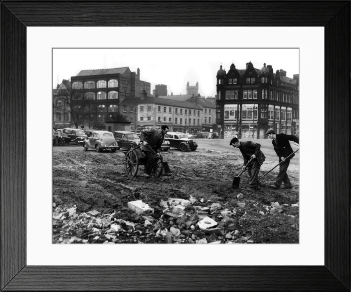 Framed Print : Construction at site of new Newcastle Civic Centre, located in the Haymarket area of Framed Print : Construction at site of new Newcastle Civic Centre, located in the Haymarket area of