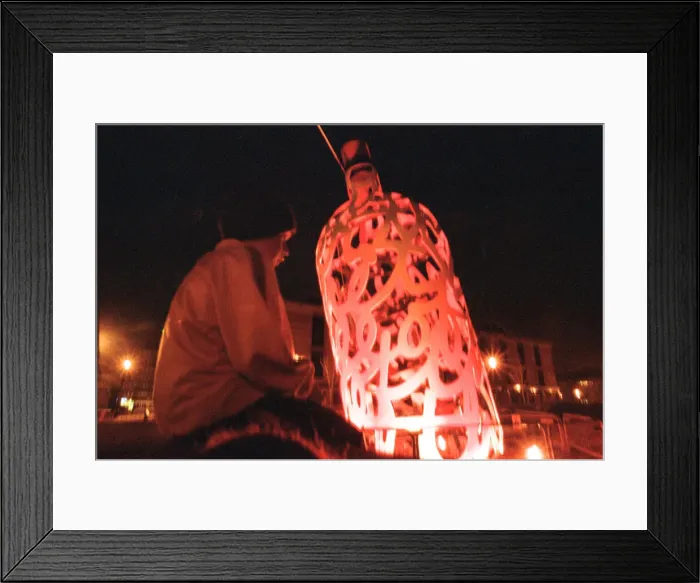 Framed Print : The sculpture Bottle of Notes, a piece of public art by Claes Oldenburg Framed Print : The sculpture Bottle of Notes, a piece of public art by Claes Oldenburg