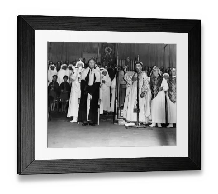 Framed Print : The chaired bard, T Llew Jones of Llandysul, stands while the sword of peace ceremony is Framed Print : The chaired bard, T Llew Jones of Llandysul, stands while the sword of peace ceremony is