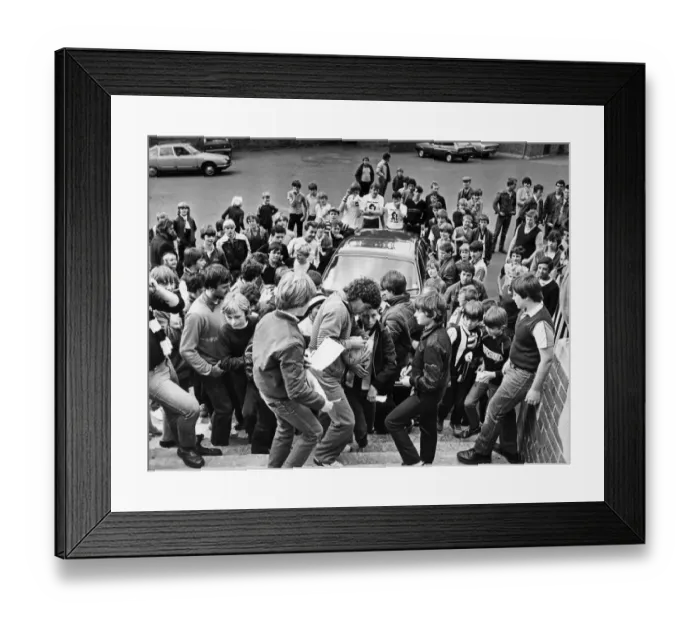 Framed Print : Newcastle United footballer Kevin Keegan is greeted by jubilant Newcastle fans at St Framed Print : Newcastle United footballer Kevin Keegan is greeted by jubilant Newcastle fans at St