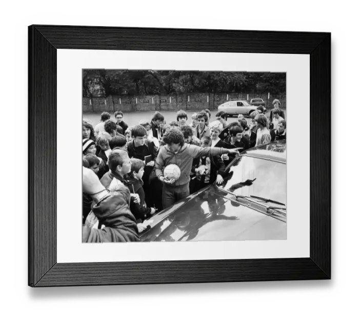 Framed Print : Newcastle United footballer Kevin Keegan is greeted by jubilant Newcastle fans at St Framed Print : Newcastle United footballer Kevin Keegan is greeted by jubilant Newcastle fans at St