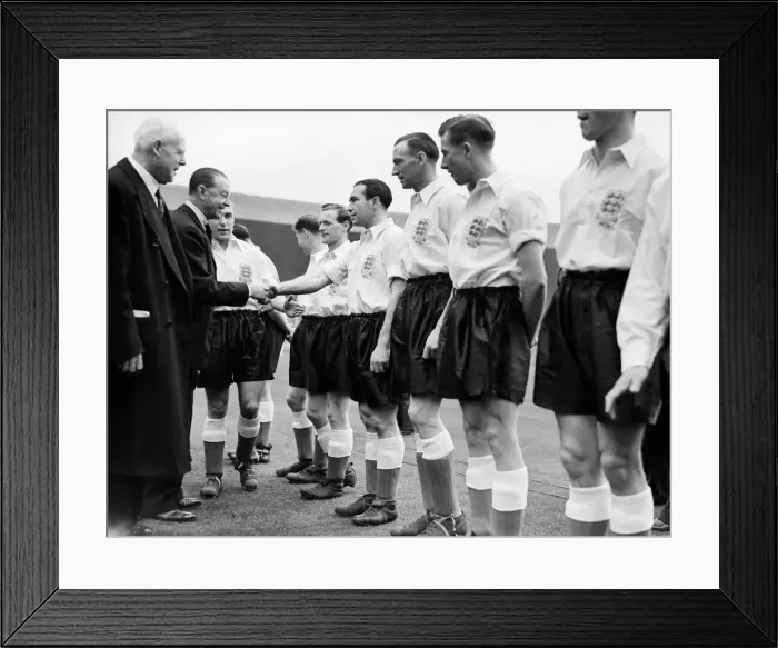 Framed Print : Home International match at Wembley Stadium. England 2 v Scotland 2 Framed Print : Home International match at Wembley Stadium. England 2 v Scotland 2