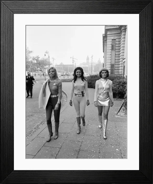 Framed Print : UFO, TV Series. Actresses from the science fiction series about an alien invasion of Framed Print : UFO, TV Series. Actresses from the science fiction series about an alien invasion of