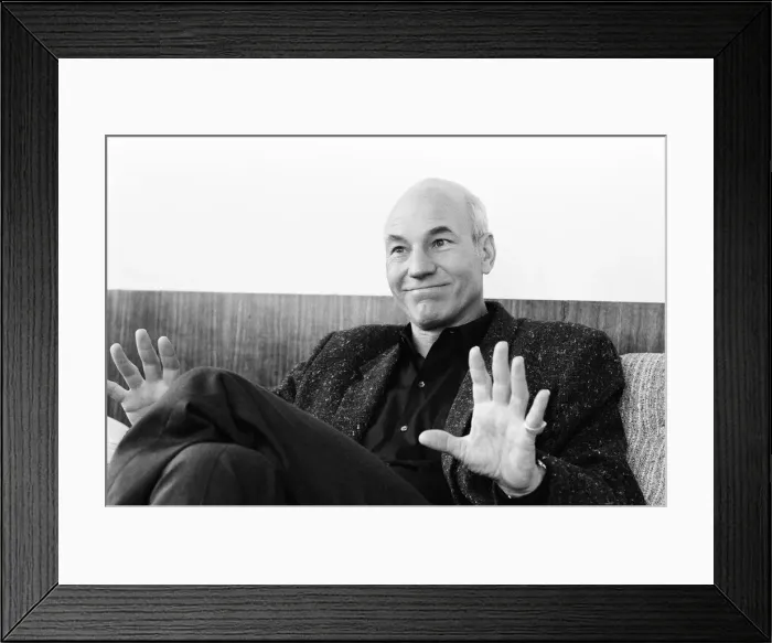 Framed Print : Patrick Stewart, actor, who is playing the role of Captain Jean Luc Picard in Star Trek Framed Print : Patrick Stewart, actor, who is playing the role of Captain Jean Luc Picard in Star Trek