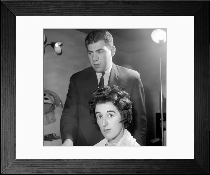 Framed Print : Woman have her hair cut and curled at the hair dressers, 7th June 1962 Framed Print : Woman have her hair cut and curled at the hair dressers, 7th June 1962