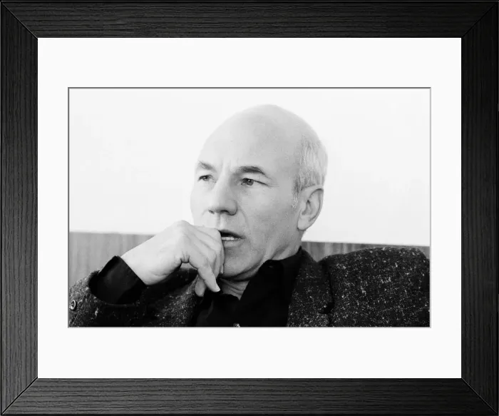 Framed Print : Patrick Stewart, actor, who is playing the role of Captain Jean Luc Picard in Star Trek