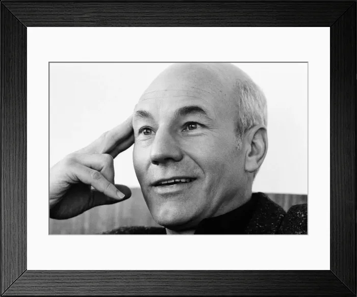 Framed Print : Patrick Stewart, actor, who is playing the role of Captain Jean Luc Picard in Star Trek