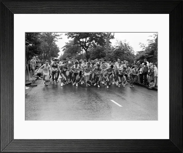 Framed Print : Competitors get under way in the mens event in the Longwood Harriers Round the Park Framed Print : Competitors get under way in the mens event in the Longwood Harriers Round the Park