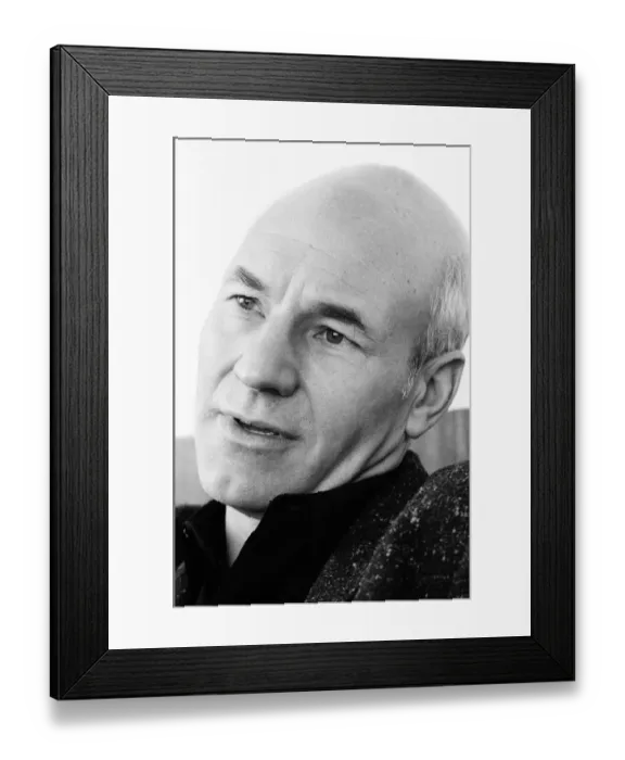 Framed Print : Patrick Stewart, actor, who is playing the role of Captain Jean Luc Picard in Star Trek Framed Print : Patrick Stewart, actor, who is playing the role of Captain Jean Luc Picard in Star Trek