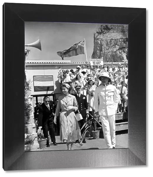 Queen Elizabeth II and the Duke of Edinburgh on a visit to Gibraltar
