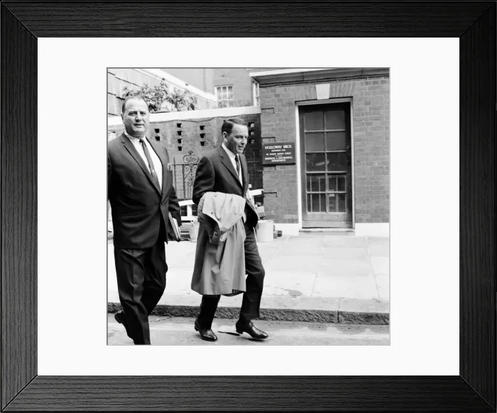 Framed Print : Frank Sinatra, pictured with Bradford Dexter, his business colleague and former actor