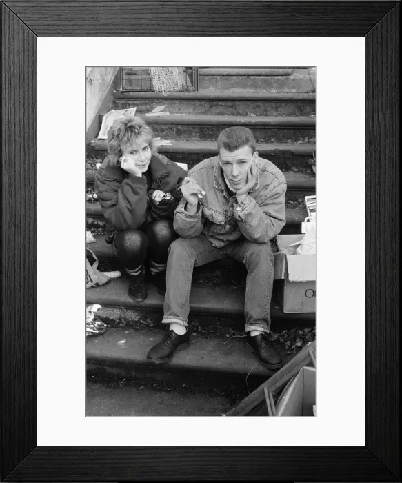 Framed Print : Sean McKee and Justine Kerrigan, actors who play characters Jamie Henderson