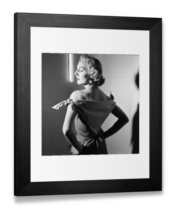 Framed Print : Model, wearing outfit designed by Italian fashion designer Madame Elsa Schiaparelli