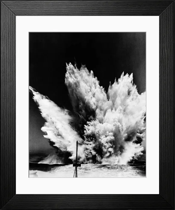 Framed Print : A US destroyer fires a pattern of depth charges during a search for a German U-boat Framed Print : A US destroyer fires a pattern of depth charges during a search for a German U-boat