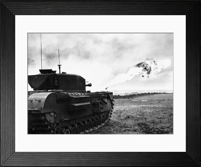 Framed Print : The Churchill shows its sting. The Churchill Crocodile is the most powerful flame thrower Framed Print : The Churchill shows its sting. The Churchill Crocodile is the most powerful flame thrower