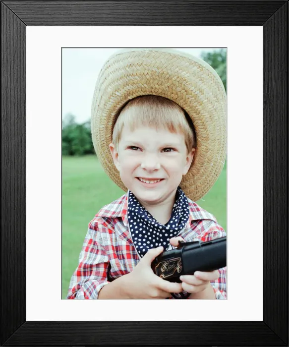Framed Print : Golcar Nursery school children pictured during a Wild West fund day and barbecue Framed Print : Golcar Nursery school children pictured during a Wild West fund day and barbecue