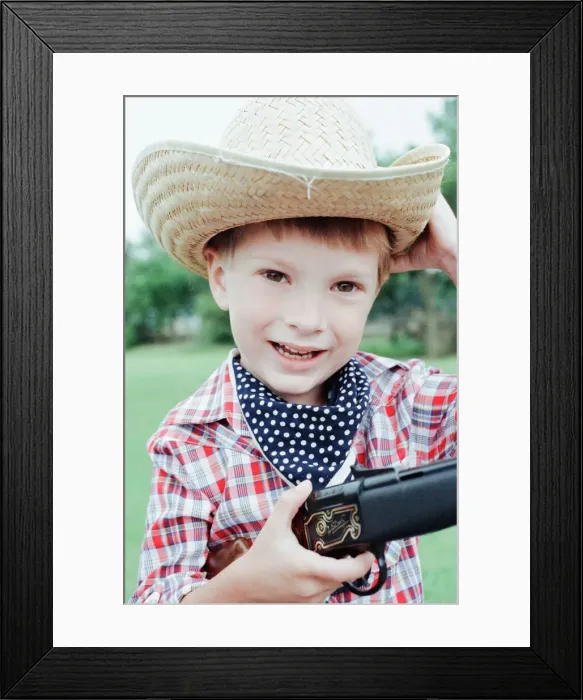 Framed Print : Golcar Nursery school children pictured during a Wild West fund day and barbecue Framed Print : Golcar Nursery school children pictured during a Wild West fund day and barbecue