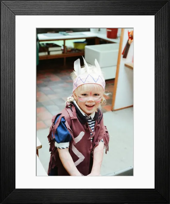 Framed Print : Golcar Nursery school children pictured during a Wild West fund day and barbecue Framed Print : Golcar Nursery school children pictured during a Wild West fund day and barbecue