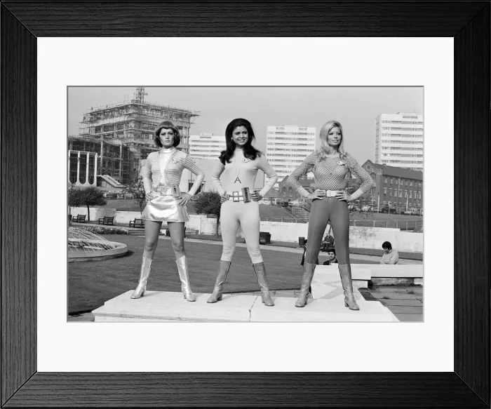 Framed Print : UFO, TV Series. Actresses from the science fiction series about an alien invasion of Framed Print : UFO, TV Series. Actresses from the science fiction series about an alien invasion of