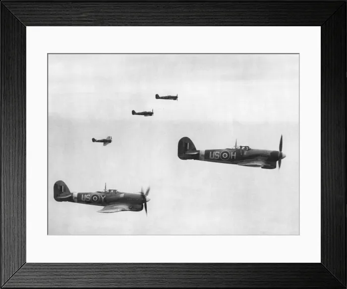 Framed Print : A formation of Mk1b Typhoons of No 56 Squadron on patrol from RAF Matlaske
