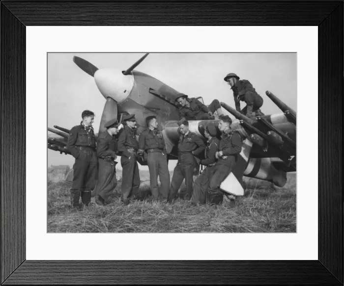 Framed Print : Eight pilots of a rocket projectile Typhoon squadron went to attack a group of enemy Framed Print : Eight pilots of a rocket projectile Typhoon squadron went to attack a group of enemy