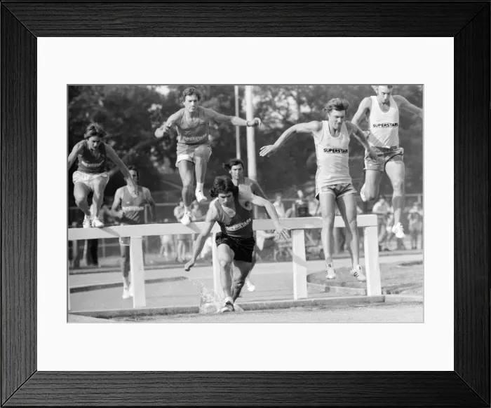 Framed Print : Superstars, BBC Television Programme, Filming of Heat in Bracknell, Berkshire