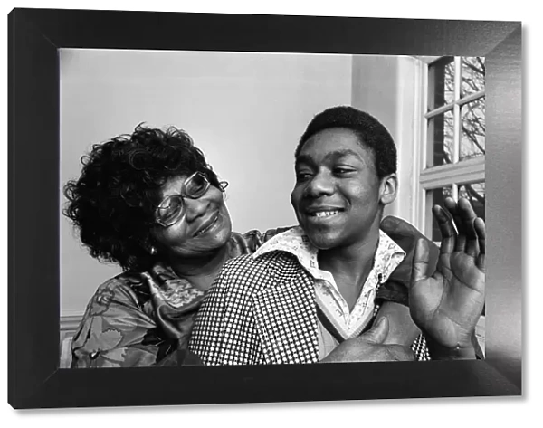 New Faces winner Lenny Henry with his mother. 13th January 1975