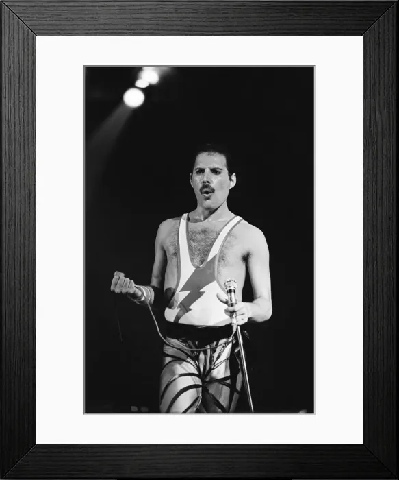 Framed Print : British Rock group Queen performing at the NEC Arena in Birmingham on the band Framed Print : British Rock group Queen performing at the NEC Arena in Birmingham on the band