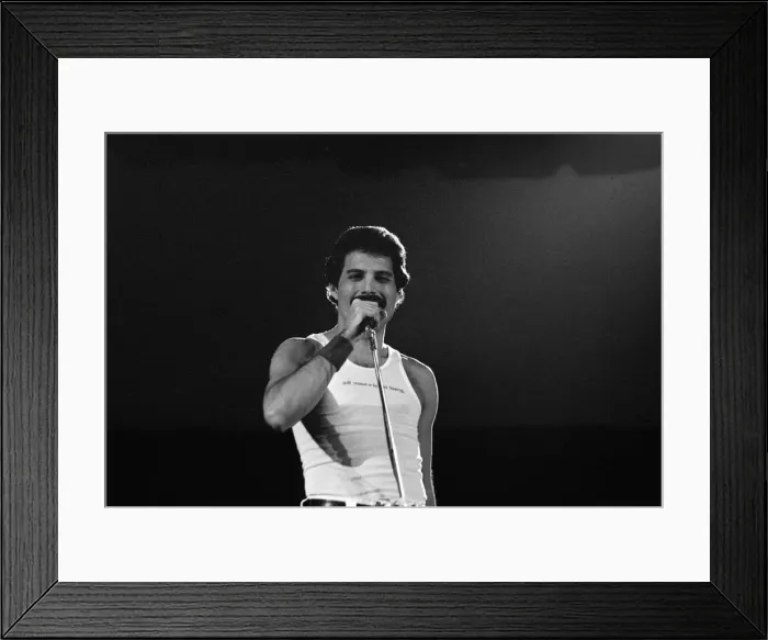 Framed Print : British Rock group Queen performing at the NEC in Birmingham Framed Print : British Rock group Queen performing at the NEC in Birmingham