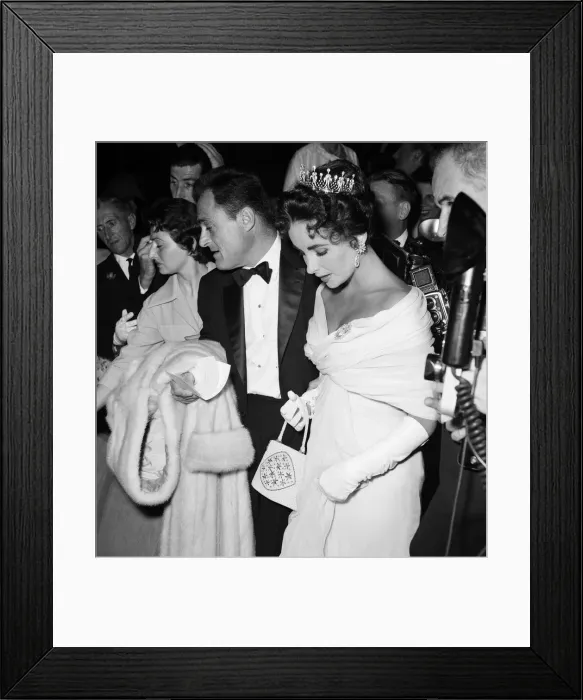 Framed Print : Elizabeth Taylor and husband, film producer Mike Todd, pictured on opening night of Framed Print : Elizabeth Taylor and husband, film producer Mike Todd, pictured on opening night of