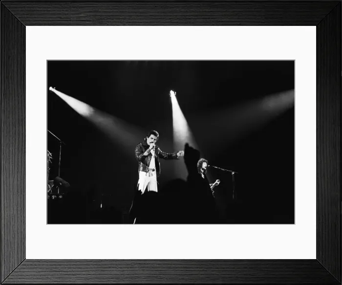 Framed Print : British Rock group Queen performing at the NEC in Birmingham Framed Print : British Rock group Queen performing at the NEC in Birmingham
