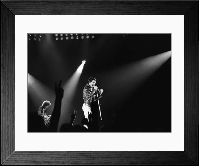 Framed Print : British Rock group Queen performing at the NEC in Birmingham Framed Print : British Rock group Queen performing at the NEC in Birmingham